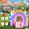 VEVOR Inflatable Bounce House, Indoor Outdoor Playhouse Trampoline, Kid Jumping Bouncer with Blower, Slide, Storage Bag, Family Backyard Bouncy Castle, for Girls Boys Ages 3â€“8 Years, 110x91x91 inch