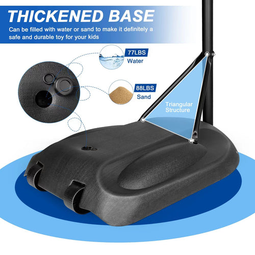 Yeah Depot - Portable Basketball Hoop System Stand Height Adjustable 7.5ft - 9.2ft with 32 Inch Backboard and Wheels for Youth Adults Indoor Outdoor Basketball Goal