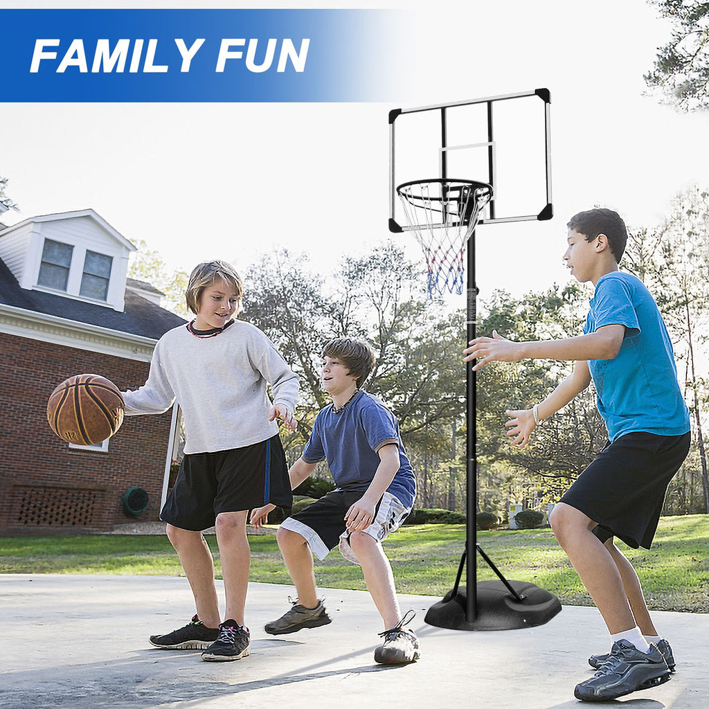 Yeah Depot - Portable Basketball Hoop System Stand Height Adjustable 7.5ft - 9.2ft with 32 Inch Backboard and Wheels for Youth Adults Indoor Outdoor Basketball Goal
