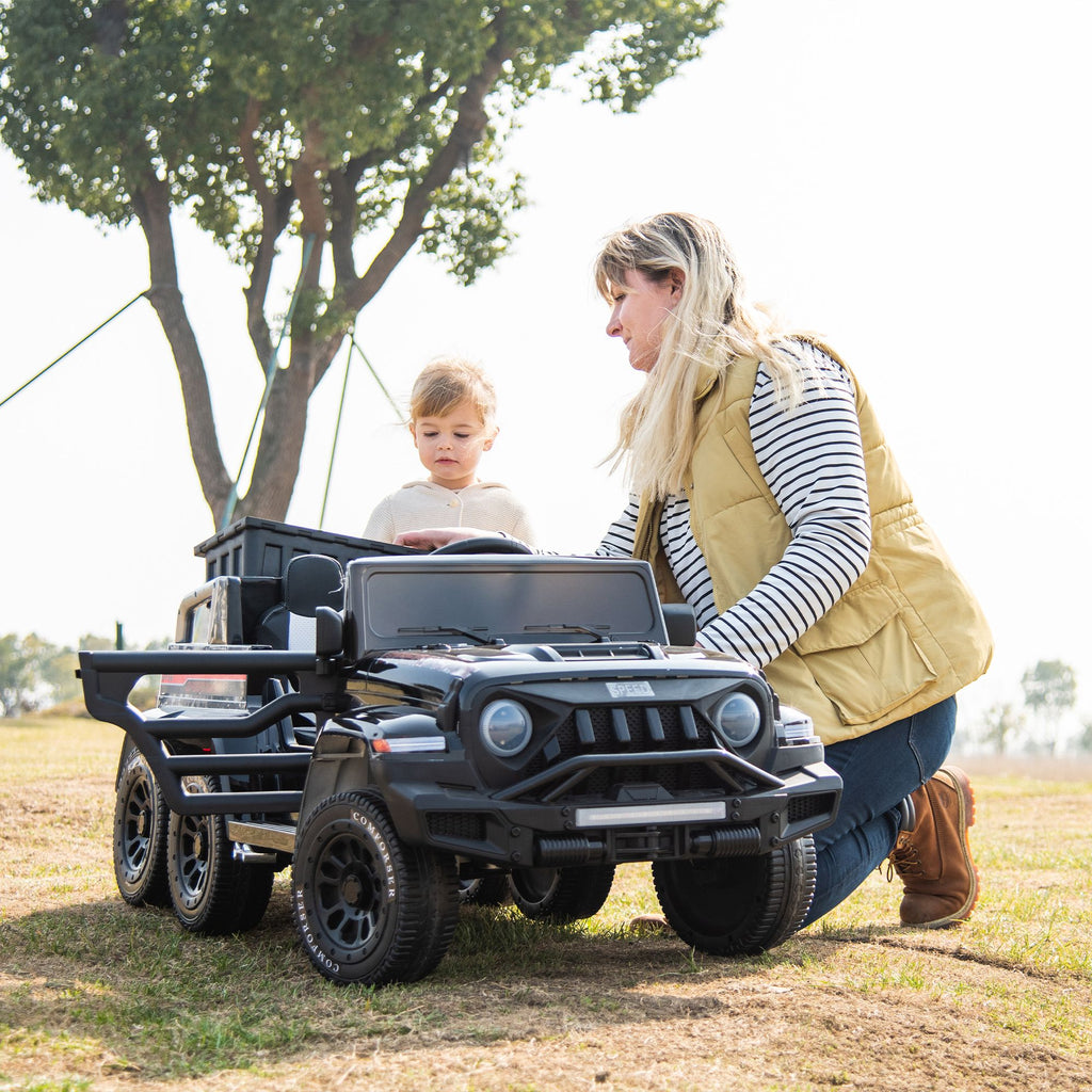 Yeah Depot - 24V Ride On Car for Kids Battery Powered Ride On 4WD Toys with Remote Control,Parents Can Assist in Driving,Music and Lights,Five-Point Safety Belt,Rocking chair mode for back-and-forth swinging
