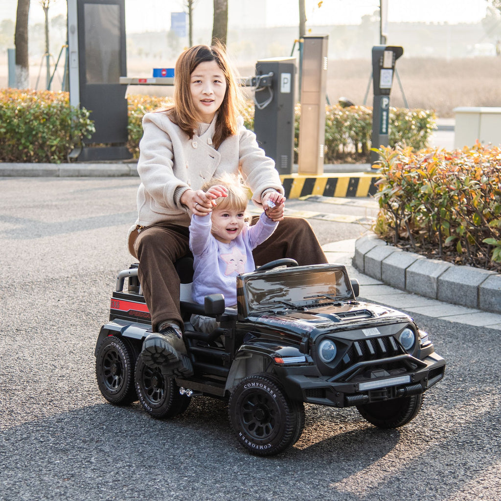 Yeah Depot - 24V Ride On Car for Kids Battery Powered Ride On 4WD Toys with Remote Control,Parents Can Assist in Driving,Music and Lights,Five-Point Safety Belt,Rocking chair mode for back-and-forth swinging