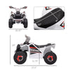 Yeah Depot - Kids ATV Quad Car, 6V Four-Wheeler for Kids with Forward Backward Function, Wear-Resistant Wheels for Toddlers Ages 18-36 Months, White