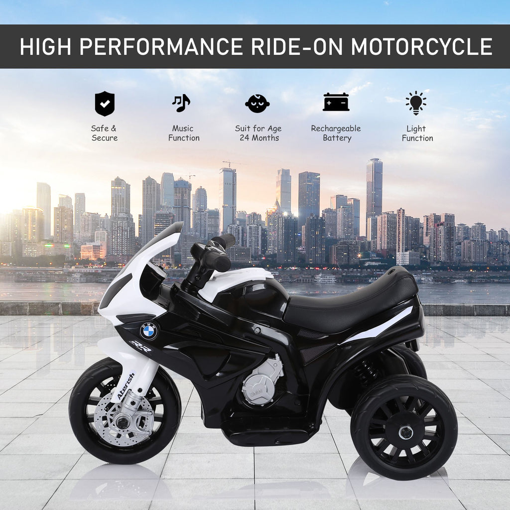 Yeah Depot - 6V Kids Motorcycle Licensed BMW, Toddler Motorcycle with Headlight, Music, 3 Wheeled Electric Motorcycle for Kids, Gift for Boys & Girls, Black