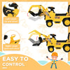 Yeah Depot - Kids Excavator Ride-on Pulling Cart with Sound Effects, Kids Digger Sit n Scoot Ride-on Toy for Toddler or Preschool Age with Under-Seat Storage, Treaded Wheels