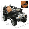 Yeah Depot - Kids Ride-on Car, Off-Road Truck with MP3 Connection, Working Horn, Steering Wheel, and Remote Control, 12V Motor, Black