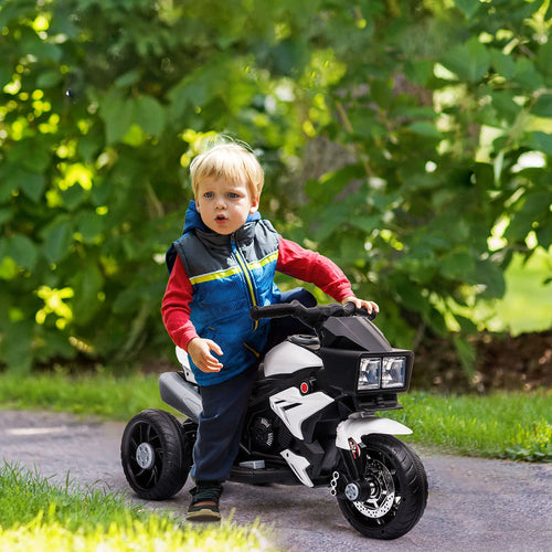 Yeah Depot - 6V Kids Motorcycle Ride-on Toy for Toddlers and Up to 5 Years Old, High-Traction Battery-Operated Ride-on Vehicle, Mini Motorbike for Kids, White