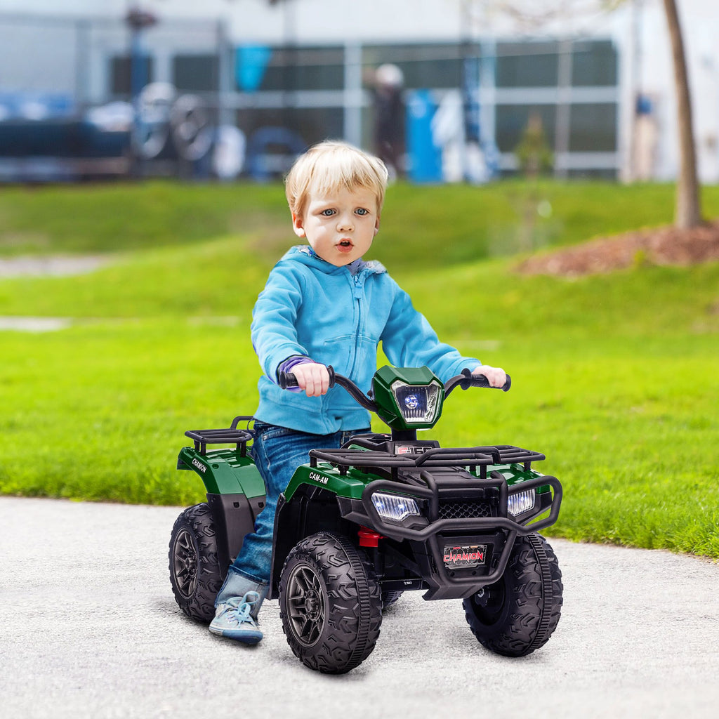 Yeah Depot - 12V Kids ATV Battery-Operated with AUX Port & USB, Kids 4 Wheeler with Tough Wear-Resistant Tread, Electric Four Wheeler Kids Ride on Car Electric Car, Green