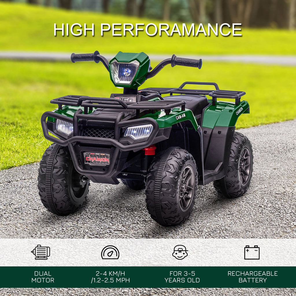 Yeah Depot - 12V Kids ATV Battery-Operated with AUX Port & USB, Kids 4 Wheeler with Tough Wear-Resistant Tread, Electric Four Wheeler Kids Ride on Car Electric Car, Green