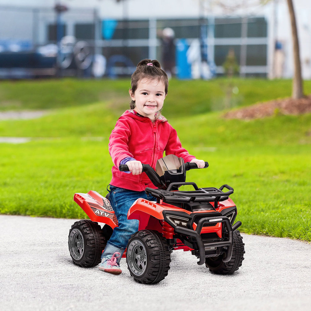 Yeah Depot - Kids Ride-on ATV Four Wheeler Car 6V Battery Powered Motorcycle with Music for 18-36 Months, Red