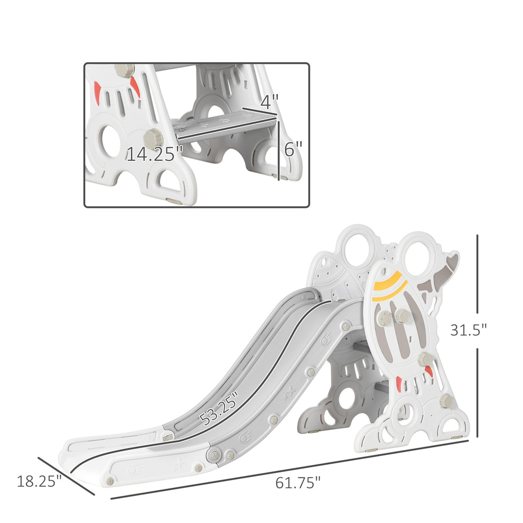 Yeah Depot - Kids Indoor Slide for Toddlers Ages 1.5-3, Small Toddler Slide, Space Toy Playset for Girls and Boys, Gray