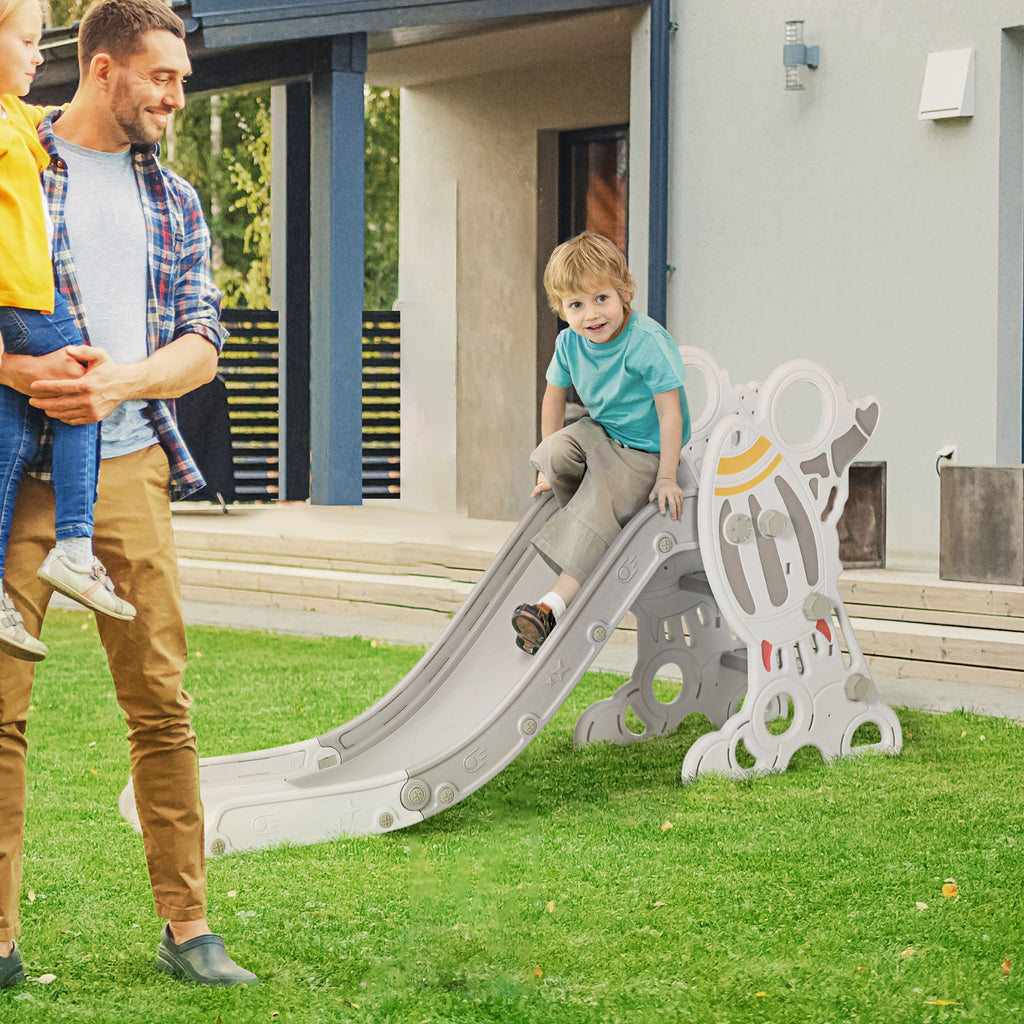 Yeah Depot - Kids Indoor Slide for Toddlers Ages 1.5-3, Small Toddler Slide, Space Toy Playset for Girls and Boys, Gray