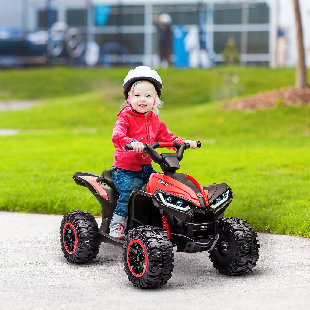 Yeah Depot - 12V Kids ATV Quad Car with Forward & Backward Function, Four Wheeler for Kids with Wear-Resistant Wheels, Music, Electric Ride-on ATV for Toddlers Ages 3+ Years Old, Red