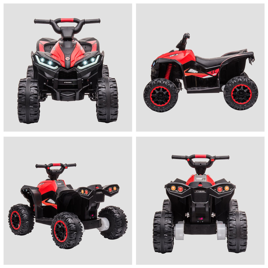 Yeah Depot - 12V Kids ATV Quad Car with Forward & Backward Function, Four Wheeler for Kids with Wear-Resistant Wheels, Music, Electric Ride-on ATV for Toddlers Ages 3+ Years Old, Red