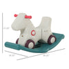 Yeah Depot - Kids 2 in 1 Rocking Horse & Sliding Car for Indoor & Outdoor Use w/ Detachable Base, Wheels, Smooth Materials, Grey and Green