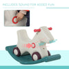 Yeah Depot - Kids 2 in 1 Rocking Horse & Sliding Car for Indoor & Outdoor Use w/ Detachable Base, Wheels, Smooth Materials, Grey and Green