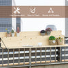Yeah Depot - Hanging Balcony Table, Spruce Wood Foldable Railing Bar, Serving Table & Desk, Fits up to 3.9 Inches, Natural