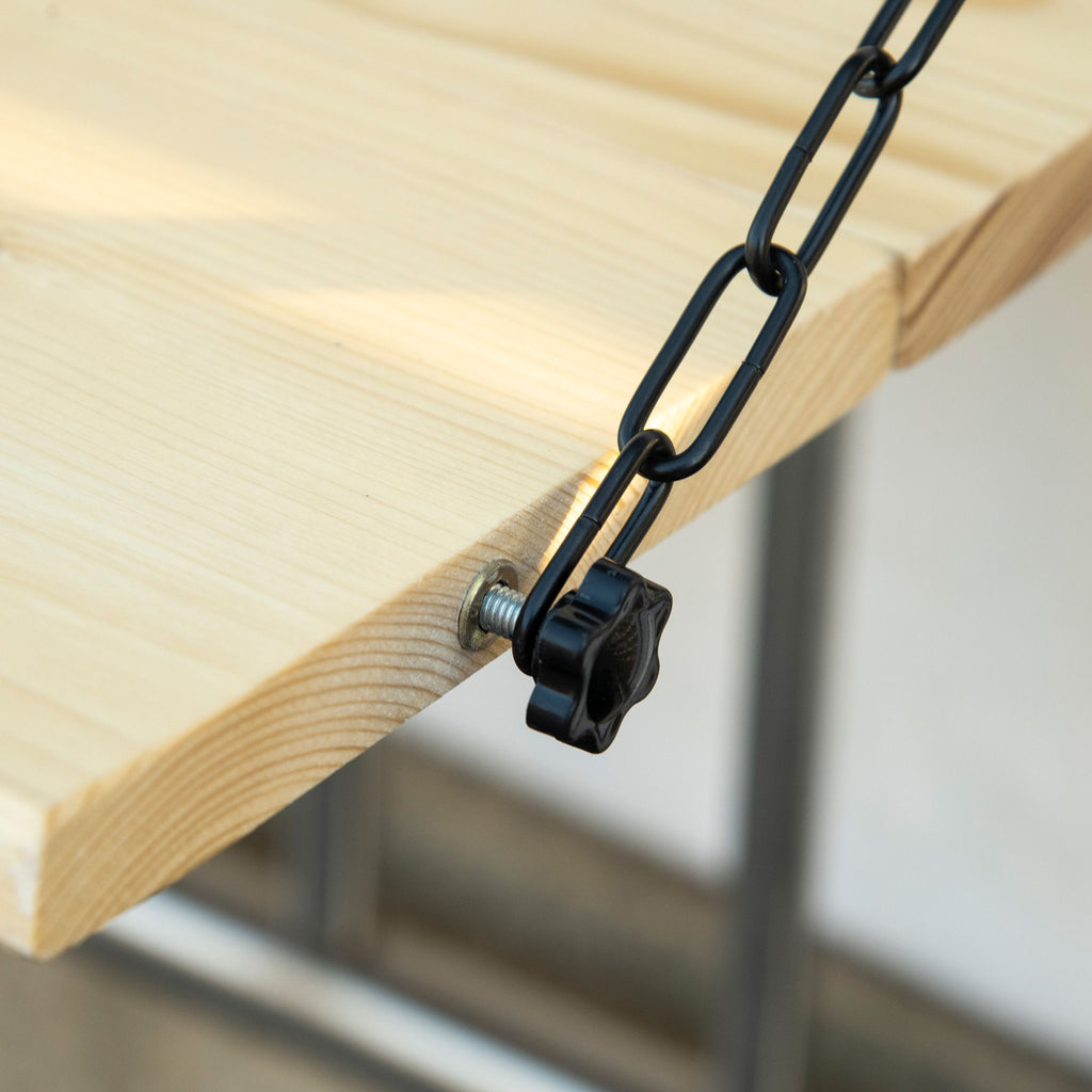 Yeah Depot - Hanging Balcony Table, Spruce Wood Foldable Railing Bar, Serving Table & Desk, Fits up to 3.9 Inches, Natural