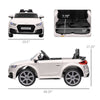 Yeah Depot - 6V Kids Electric Ride On Car, Licensed Audi TT RS with Seat and Remote Control, Horn, Music, MP3 - White