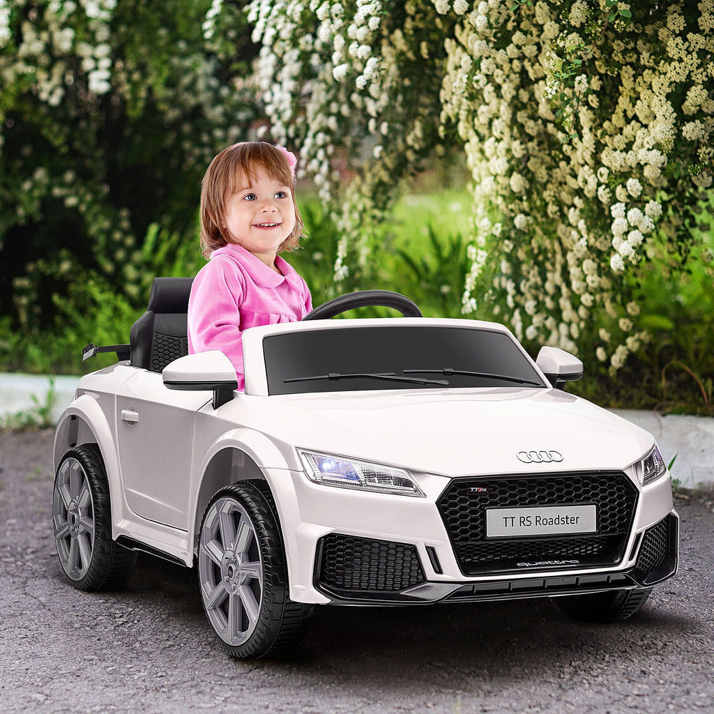 Yeah Depot - 6V Kids Electric Ride On Car, Licensed Audi TT RS with Seat and Remote Control, Horn, Music, MP3 - White