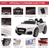 Yeah Depot - 6V Kids Electric Ride On Car, Licensed Audi TT RS with Seat and Remote Control, Horn, Music, MP3 - White