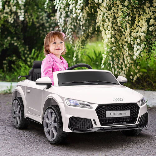 Yeah Depot - 6V Kids Electric Ride On Car, Licensed Audi TT RS with Seat and Remote Control, Horn, Music, MP3 - White