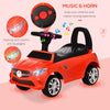 Yeah Depot - Kids Ride On Push Car, Foot-to-Floor Walking Sliding Toy Car for Toddler with Working Horn, Music, Headlights and Storage, Red