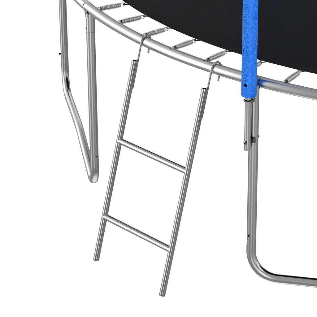 Yeah Depot - 12FT Trampoline with Slide and Swings, ASTM Approved Large Recreational Trampoline with Basketball Hoop and Ladder,Outdoor Backyard Trampoline with Net, Capacity for Kids and Adults