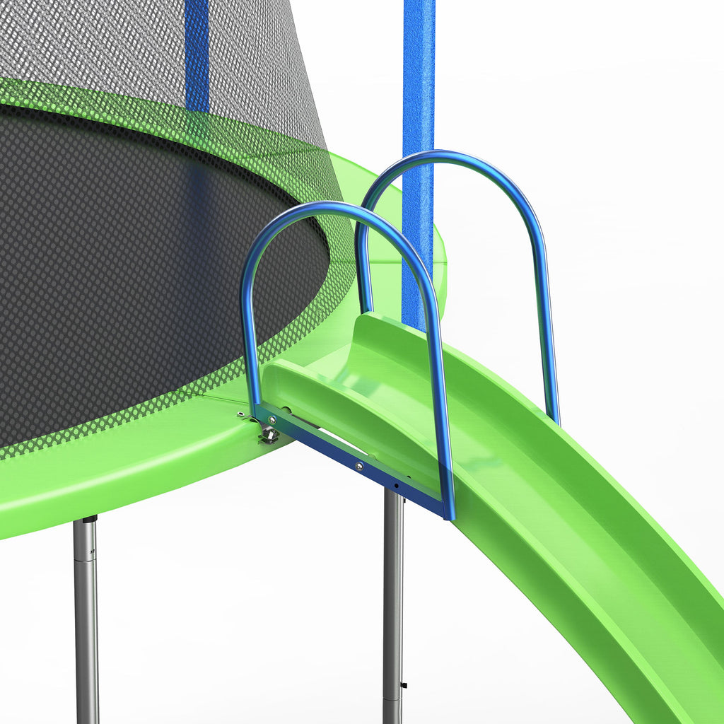 Yeah Depot - 12FT Trampoline with Slide and Swings, ASTM Approved Large Recreational Trampoline with Basketball Hoop and Ladder,Outdoor Backyard Trampoline with Net, Capacity for Kids and Adults
