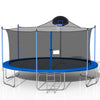 Yeah Depot - 16FT Trampoline for Adults & Kids with Basketball Hoop, Double-sided cover,Outdoor Trampolines w/Ladder and Safety Enclosure Net for Kids and Adults