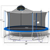 Yeah Depot - 16FT Trampoline for Adults & Kids with Basketball Hoop, Double-sided cover,Outdoor Trampolines w/Ladder and Safety Enclosure Net for Kids and Adults
