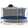 Yeah Depot - 16FT Trampoline for Adults & Kids with Basketball Hoop, Double-sided cover,Outdoor Trampolines w/Ladder and Safety Enclosure Net for Kids and Adults