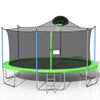 Yeah Depot - 16FT Trampoline for Adults & Kids with Basketball Hoop, Outdoor Trampolines w/Ladder and Safety Enclosure Net for Kids and Adults
