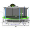 Yeah Depot - 16FT Trampoline for Adults & Kids with Basketball Hoop, Outdoor Trampolines w/Ladder and Safety Enclosure Net for Kids and Adults