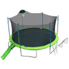 Yeah Depot - 16FT Trampoline with Slide , Outdoor Trampoline for Kids and Adults with Enclosure Net and Ladder,football goal,backboard
