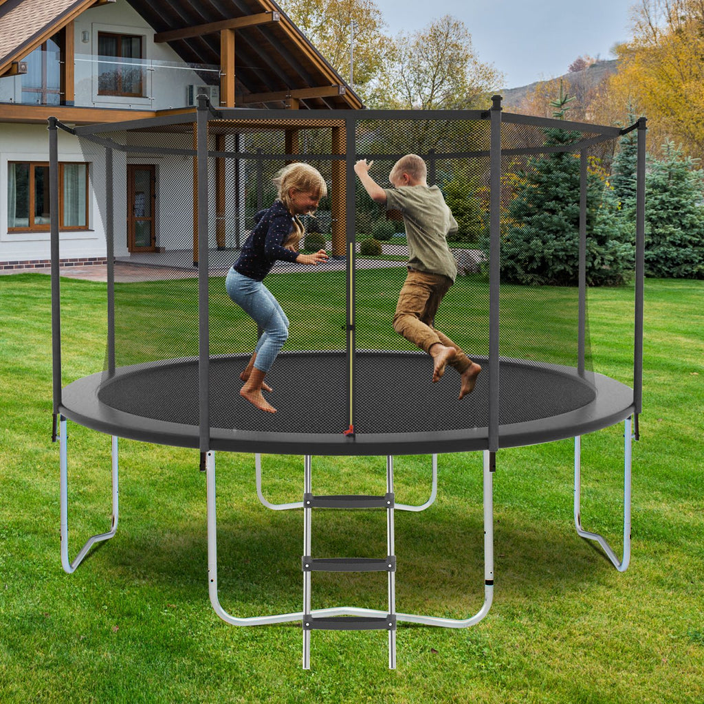 Yeah Depot - 16FT Trampoline with Safety Enclosure Net, Outdoor Trampoline with Heavy Duty Jumping Mat and Spring Cover Padding for Kids and Adults