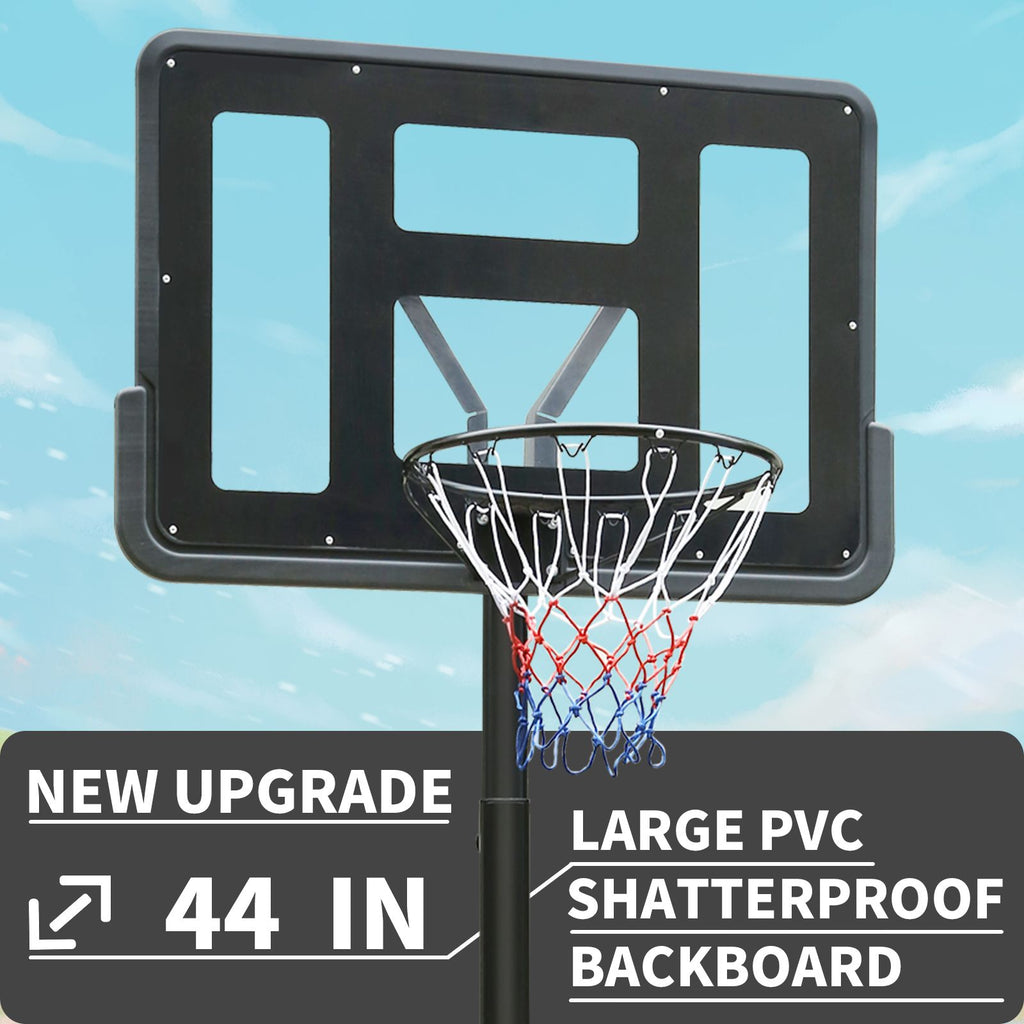 Yeah Depot - Portable Basketball Hoop Height Adjustable basketball hoop stand 6.5ft - 10ft with 44 Inch Backboard and Wheels for Adults Teens Outdoor Indoor