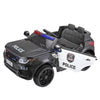 Yeah Depot - 12V Kid Ride on Police Car with Parental Remote Control, Battery Powered Electric Truck with Siren, Flashing Lights,Music, Spring Suspension, Black