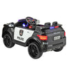 Yeah Depot - 12V Kid Ride on Police Car with Parental Remote Control, Battery Powered Electric Truck with Siren, Flashing Lights,Music, Spring Suspension, Black