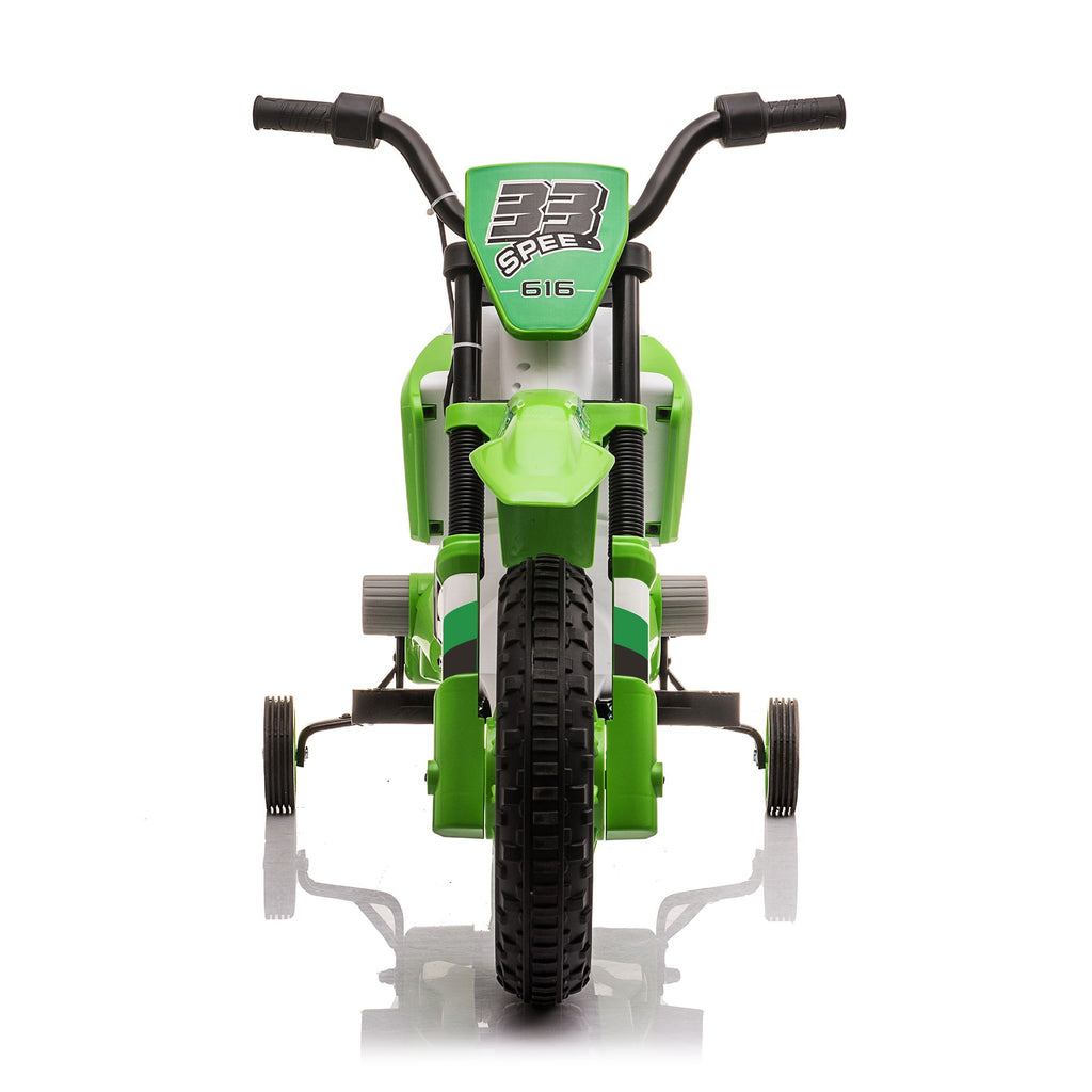 Yeah Depot - 12V Kids Ride on Toy Motorcycle, Electric Motor Toy Bike with Training Wheels for Kids 3-6, Green