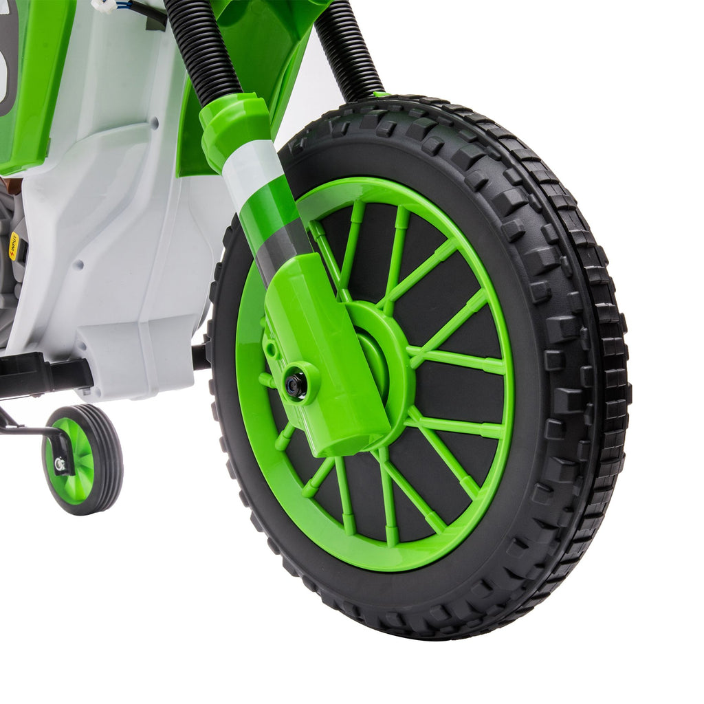 Yeah Depot - 12V Kids Ride on Toy Motorcycle, Electric Motor Toy Bike with Training Wheels for Kids 3-6, Green