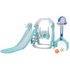 Yeah Depot - 5 in 1 Slide and Swing Playing Set, Toddler Extra-Long Slide with 2 Basketball Hoops, Football, Ringtoss, Indoor Outdoor
