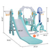Yeah Depot - 5 in 1 Slide and Swing Playing Set, Toddler Extra-Long Slide with 2 Basketball Hoops, Football, Ringtoss, Indoor Outdoor