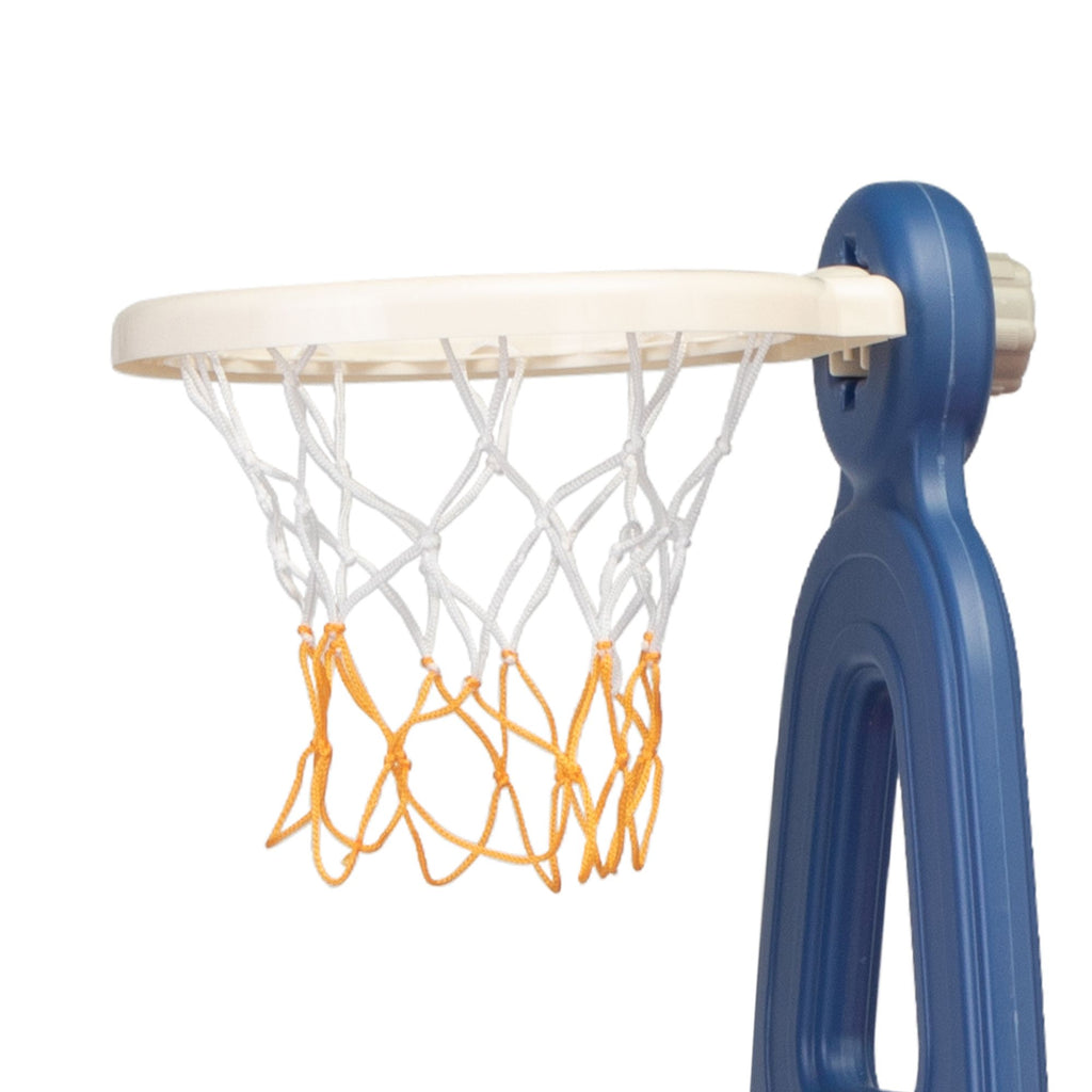 Yeah Depot - 3 In 1 Slide and Swing Set with Basketball Hoop for 1-8 Years Old Children Indoor and Outdoor, Red & Blue