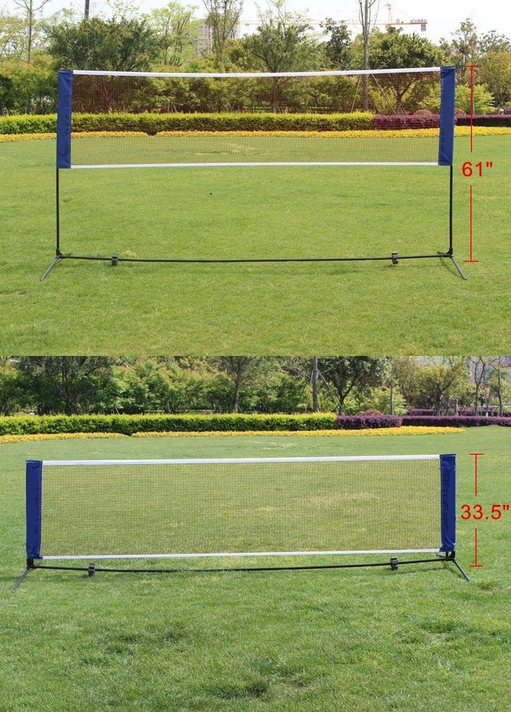Yeah Depot - Portable Large Volleyball Badminton Tennis Net with Carrying Bag Stand/Frame 14FT