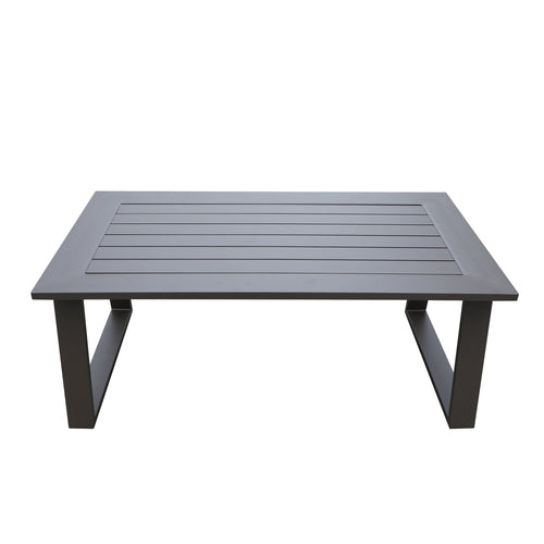 Yeah Depot - Colorado Outdoor Patio Furniture - Brown Cast Aluminum Modern Rectangular Coffee Table