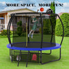 Yeah Depot - 10FT Pumpkin Trampoline, Outdoor Trampoline with Basketball Hoop, Enclosure Net and Ladder