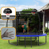Yeah Depot - 10FT Pumpkin Trampoline, Outdoor Trampoline with Basketball Hoop, Enclosure Net and Ladder
