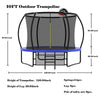Yeah Depot - 10FT Pumpkin Trampoline, Outdoor Trampoline with Basketball Hoop, Enclosure Net and Ladder
