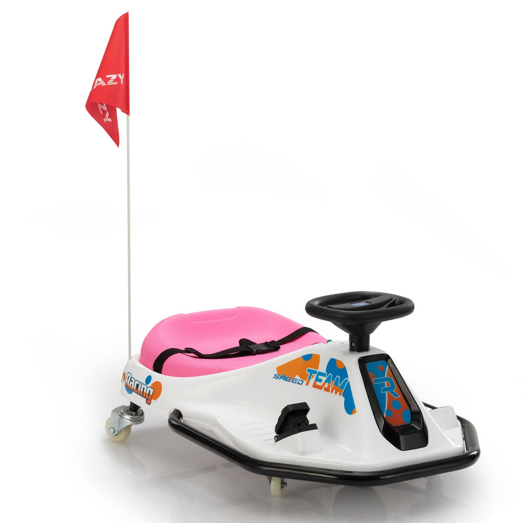 Yeah Depot - 24V brushless drift car,Toddler Ride on Car, Music, Bluetooth --White pink