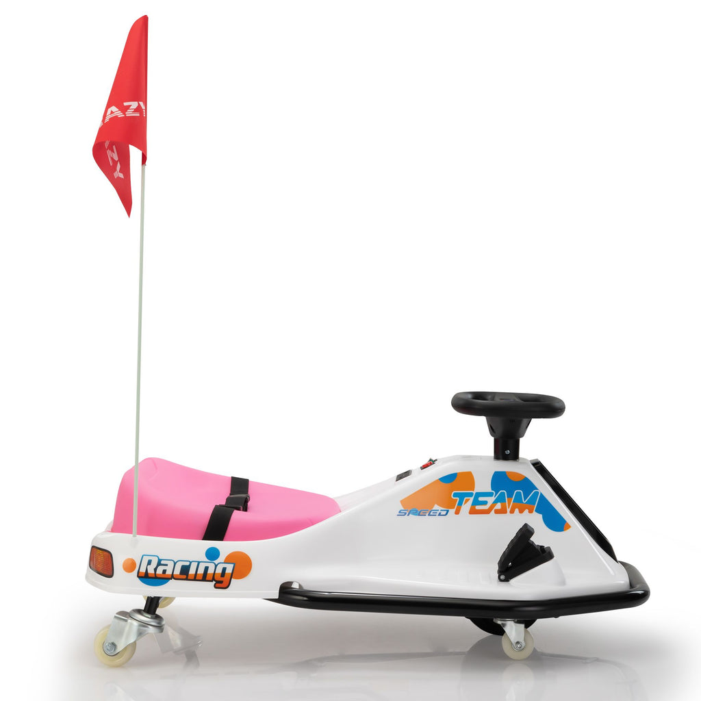 Yeah Depot - 24V brushless drift car,Toddler Ride on Car, Music, Bluetooth --White pink